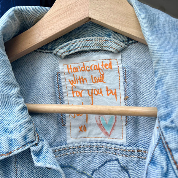 Hand embroidered jean on sale jacket