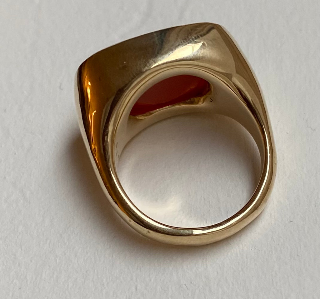 Gold and Carnelian fly be free bird liberation ring