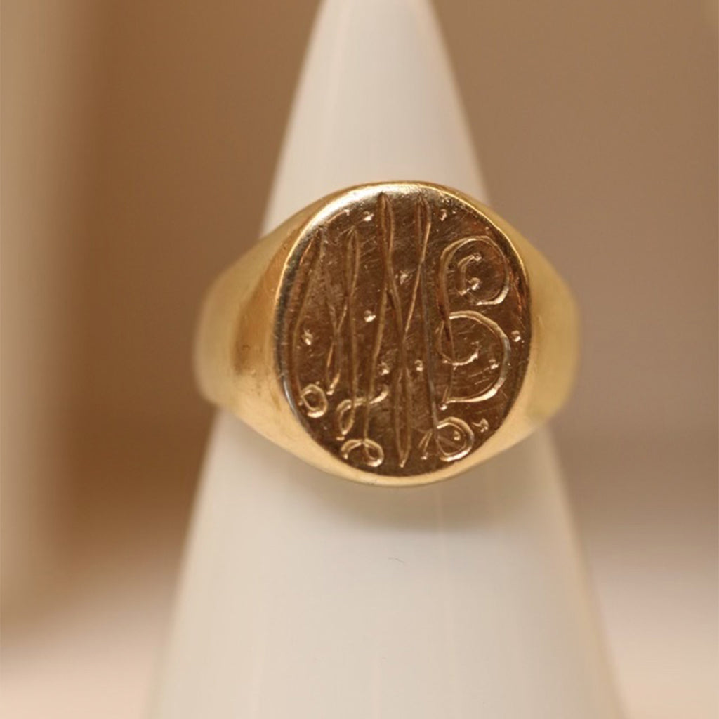 Vintage 14k Yellow Gold Customizable Signet Ring