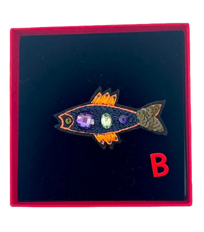 Sardine Brooch - Navy