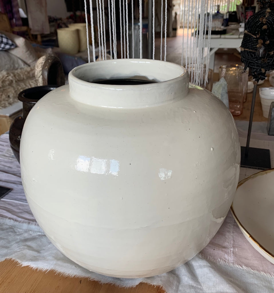 Large White Ceramic Vessel