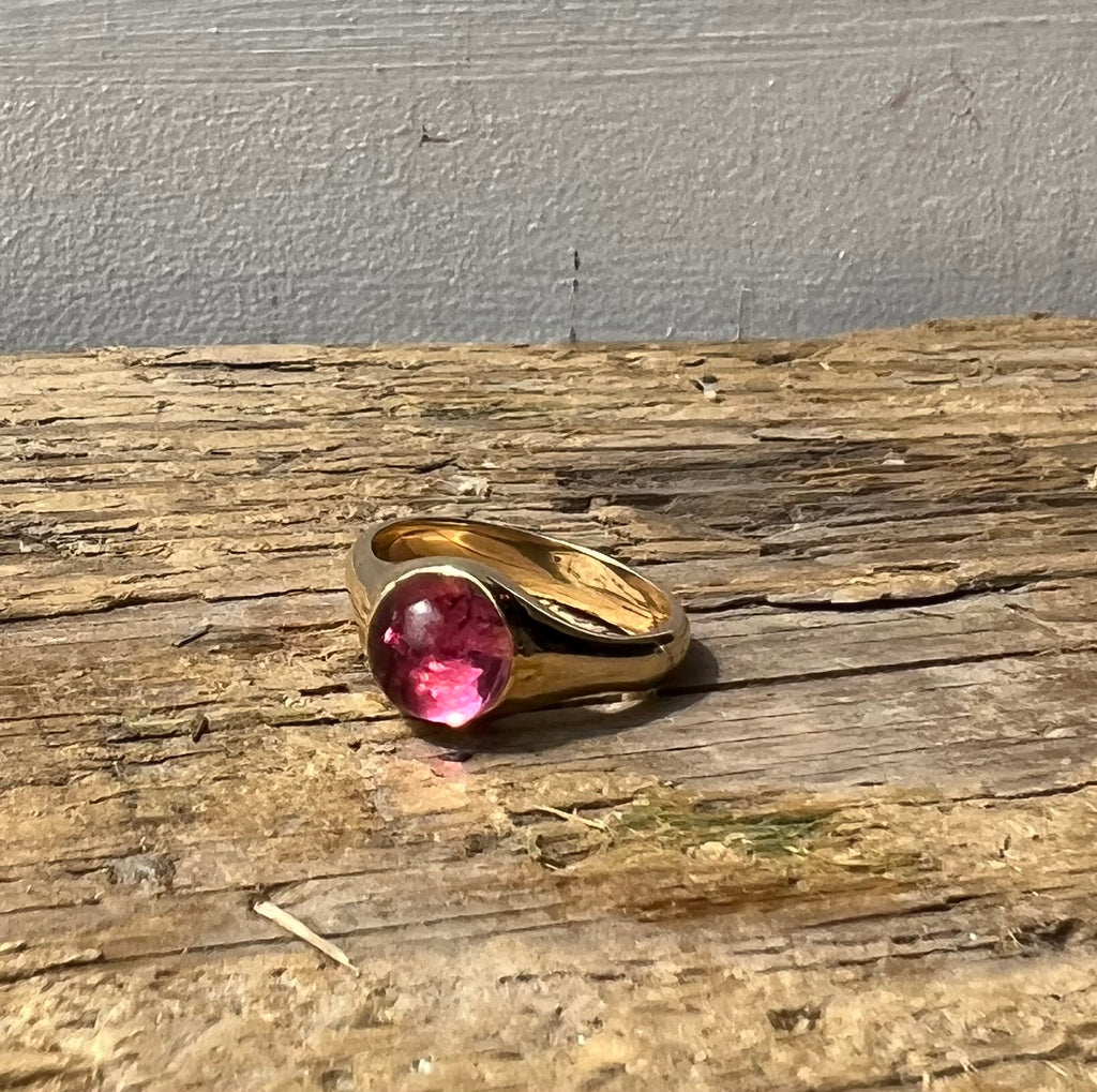 14k Yellow Gold Pink Tourmaline Ring